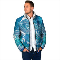 Kuri Dog Waka New Zealand Matariki Padded Jacket Ocean Sharks Maori Tattoo