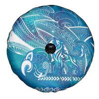 Kuri Dog Waka New Zealand Matariki Spare Tire Cover Ocean Sharks Maori Tattoo