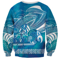 Kuri Dog Waka New Zealand Matariki Sweatshirt Ocean Sharks Maori Tattoo