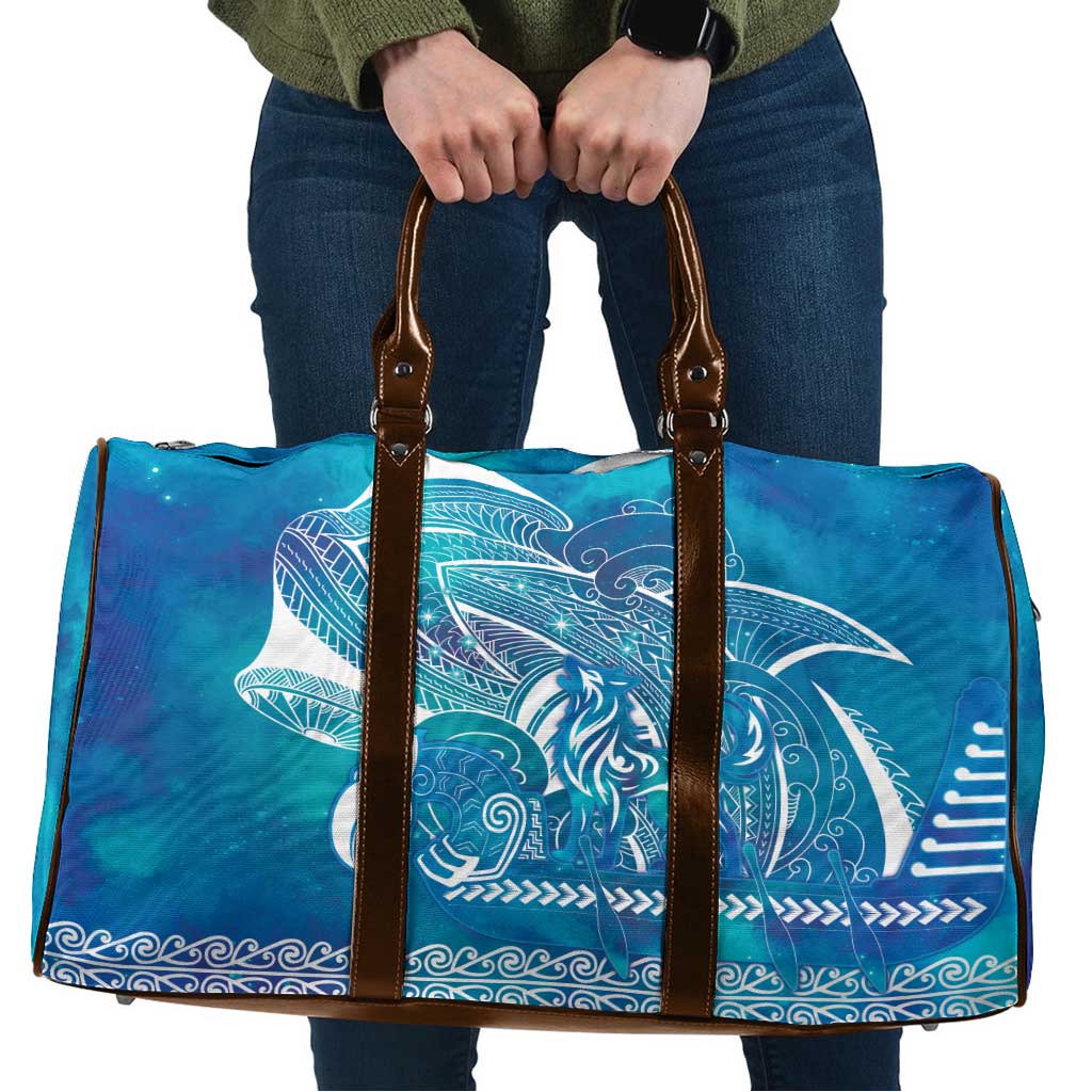 Kuri Dog Waka New Zealand Matariki Travel Bag Ocean Sharks Maori Tattoo LT14 Blue - Polynesian Pride