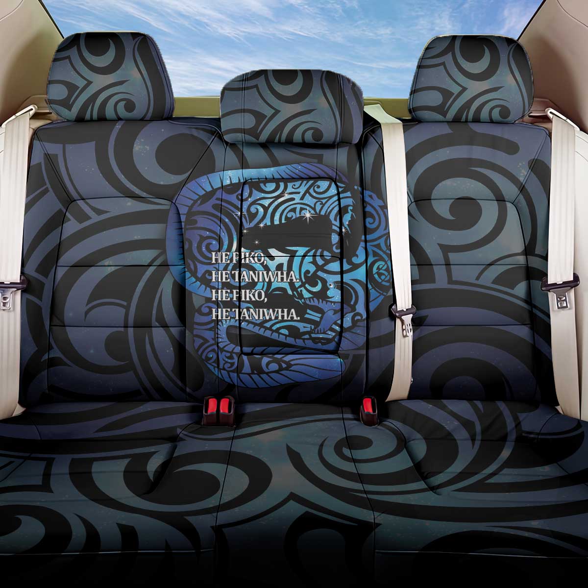 Tuna Eel New Zealand Matariki Back Car Seat Cover He Piko He Taniwha Maori Pattern