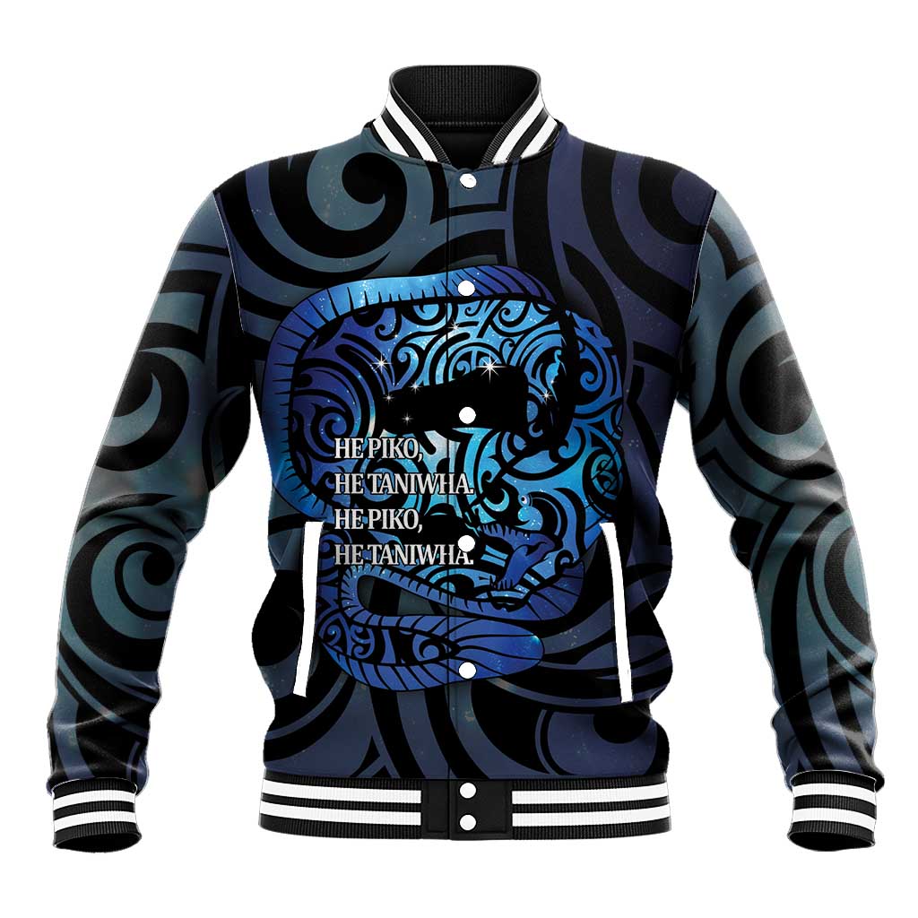 Tuna Eel New Zealand Matariki Baseball Jacket He Piko He Taniwha Maori Pattern