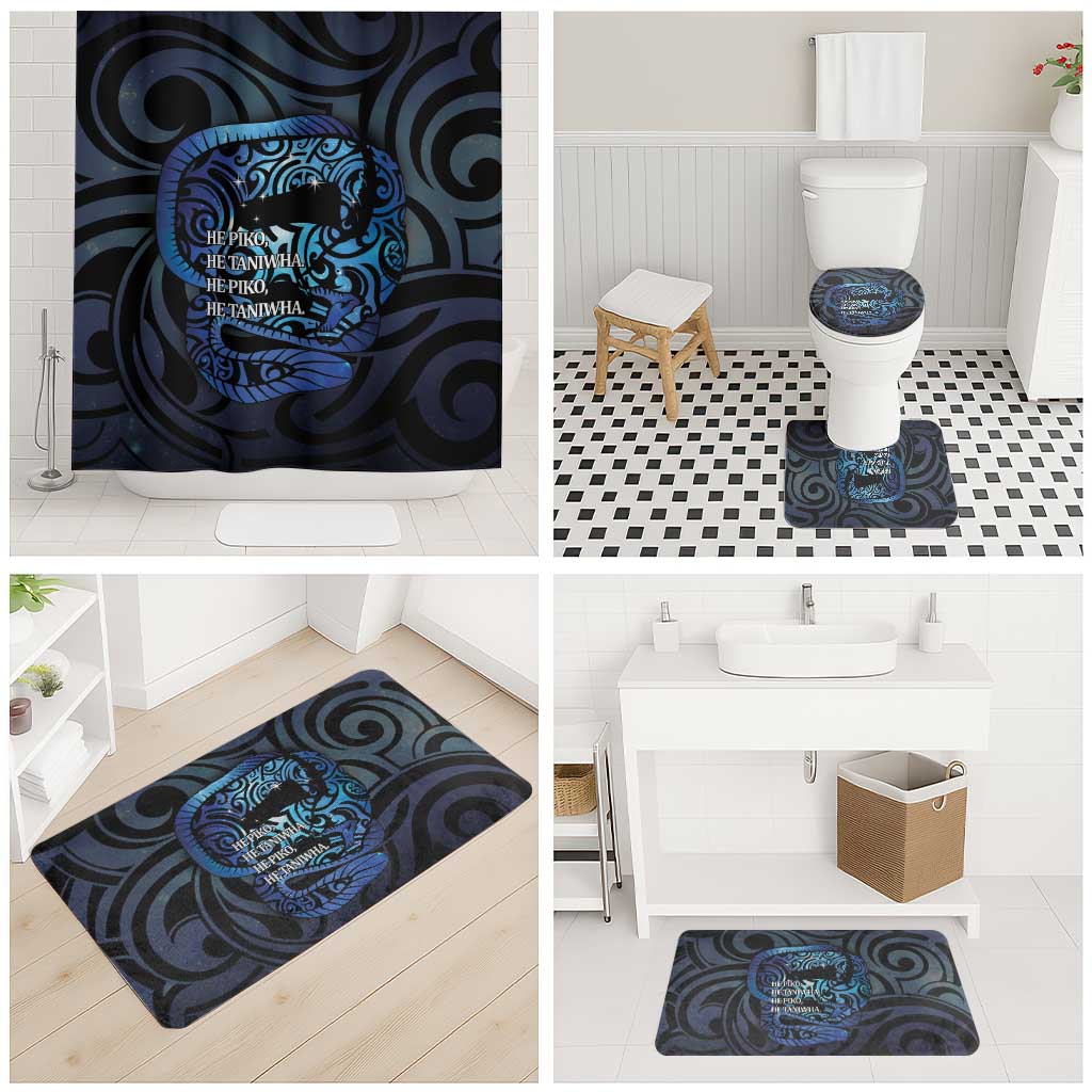 Tuna Eel New Zealand Matariki Bathroom Set He Piko He Taniwha Maori Pattern