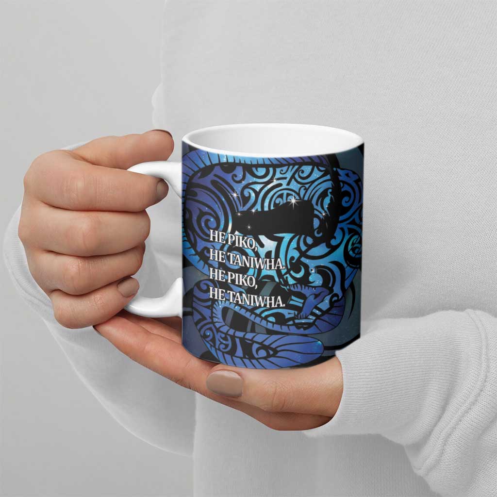 Tuna Eel New Zealand Matariki Ceramic Mug He Piko He Taniwha Maori Pattern