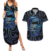 Tuna Eel New Zealand Matariki Couples Matching Summer Maxi Dress and Hawaiian Shirt He Piko He Taniwha Maori Pattern
