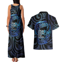 Tuna Eel New Zealand Matariki Couples Matching Tank Maxi Dress and Hawaiian Shirt He Piko He Taniwha Maori Pattern