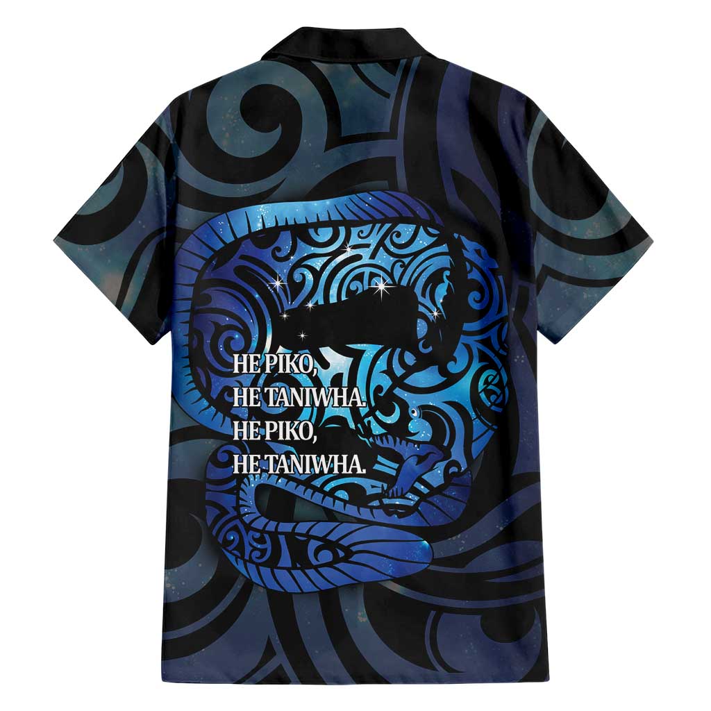 Tuna Eel New Zealand Matariki Family Matching Off Shoulder Short Dress and Hawaiian Shirt He Piko He Taniwha Maori Pattern