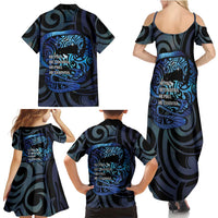 Tuna Eel New Zealand Matariki Family Matching Summer Maxi Dress and Hawaiian Shirt He Piko He Taniwha Maori Pattern
