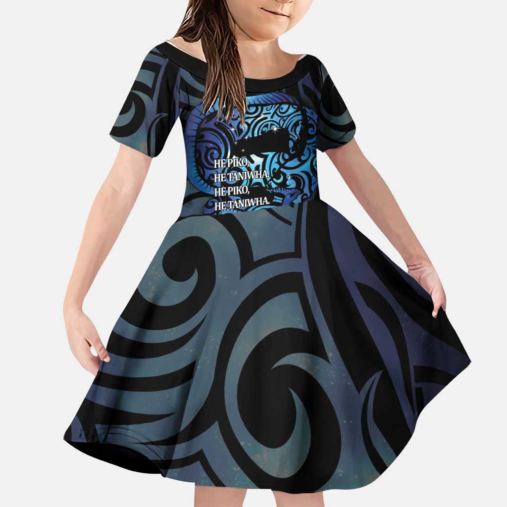 Tuna Eel New Zealand Matariki Family Matching Tank Maxi Dress and Hawaiian Shirt He Piko He Taniwha Maori Pattern
