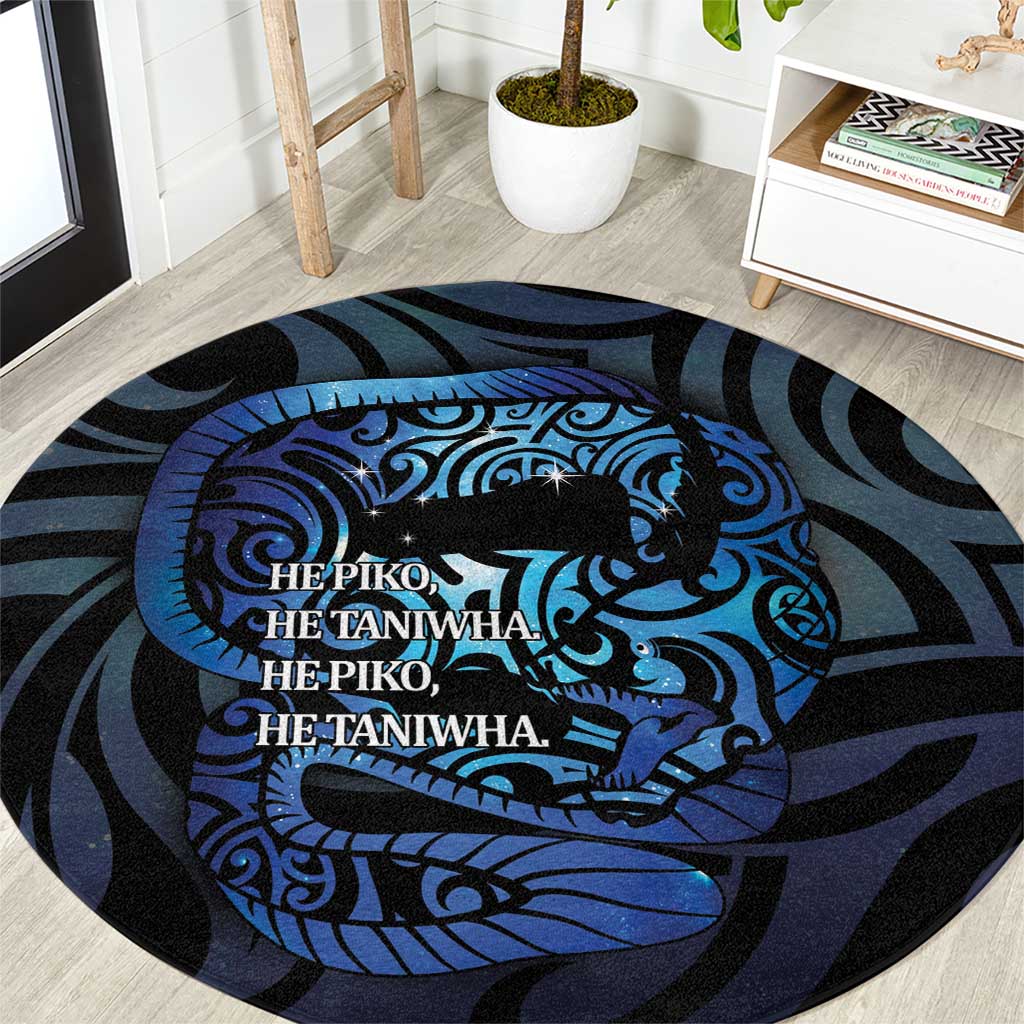 Tuna Eel New Zealand Matariki Round Carpet He Piko He Taniwha Maori Pattern LT14 Purple - Polynesian Pride