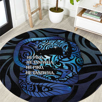 Tuna Eel New Zealand Matariki Round Carpet He Piko He Taniwha Maori Pattern LT14 Purple - Polynesian Pride