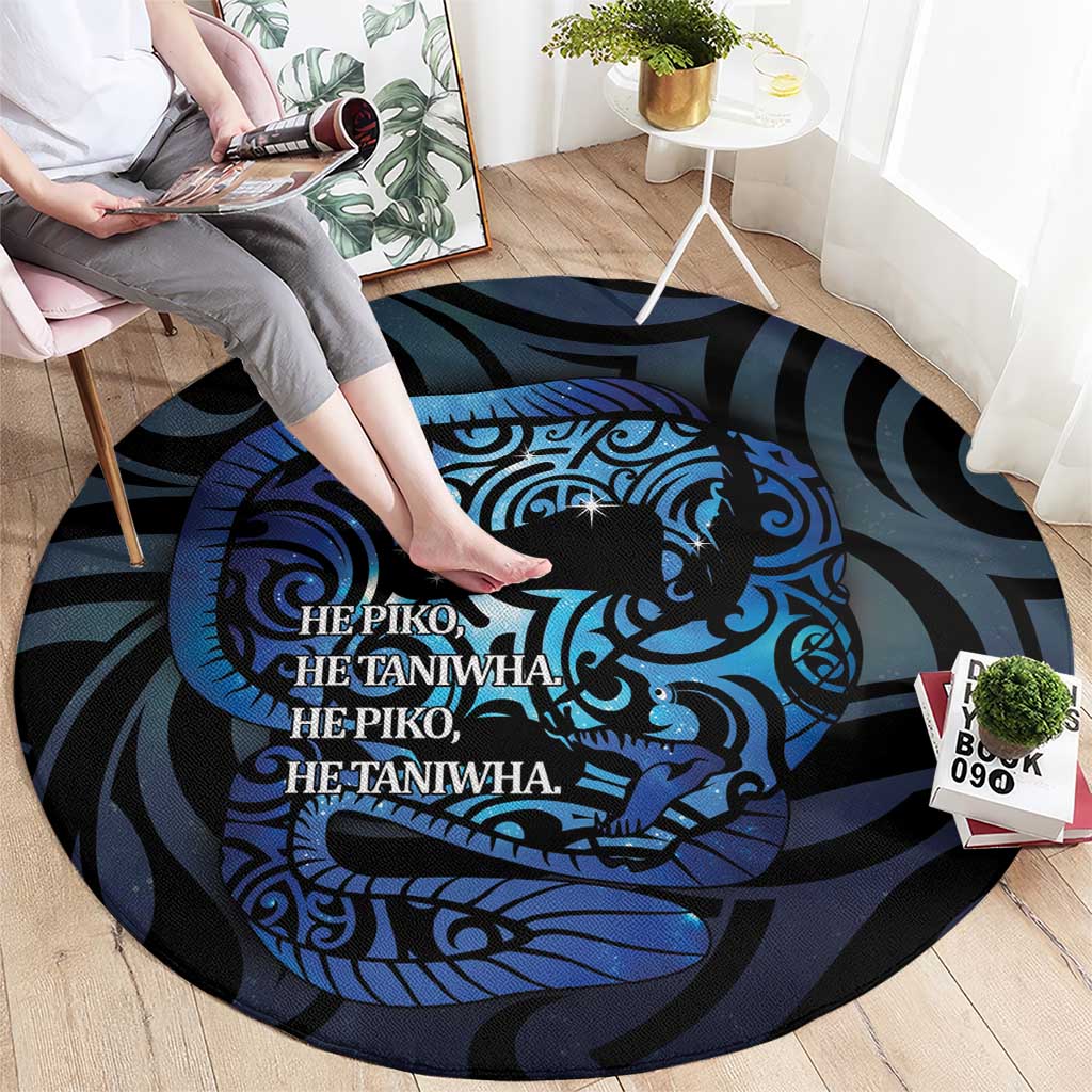 Tuna Eel New Zealand Matariki Round Carpet He Piko He Taniwha Maori Pattern LT14 - Polynesian Pride