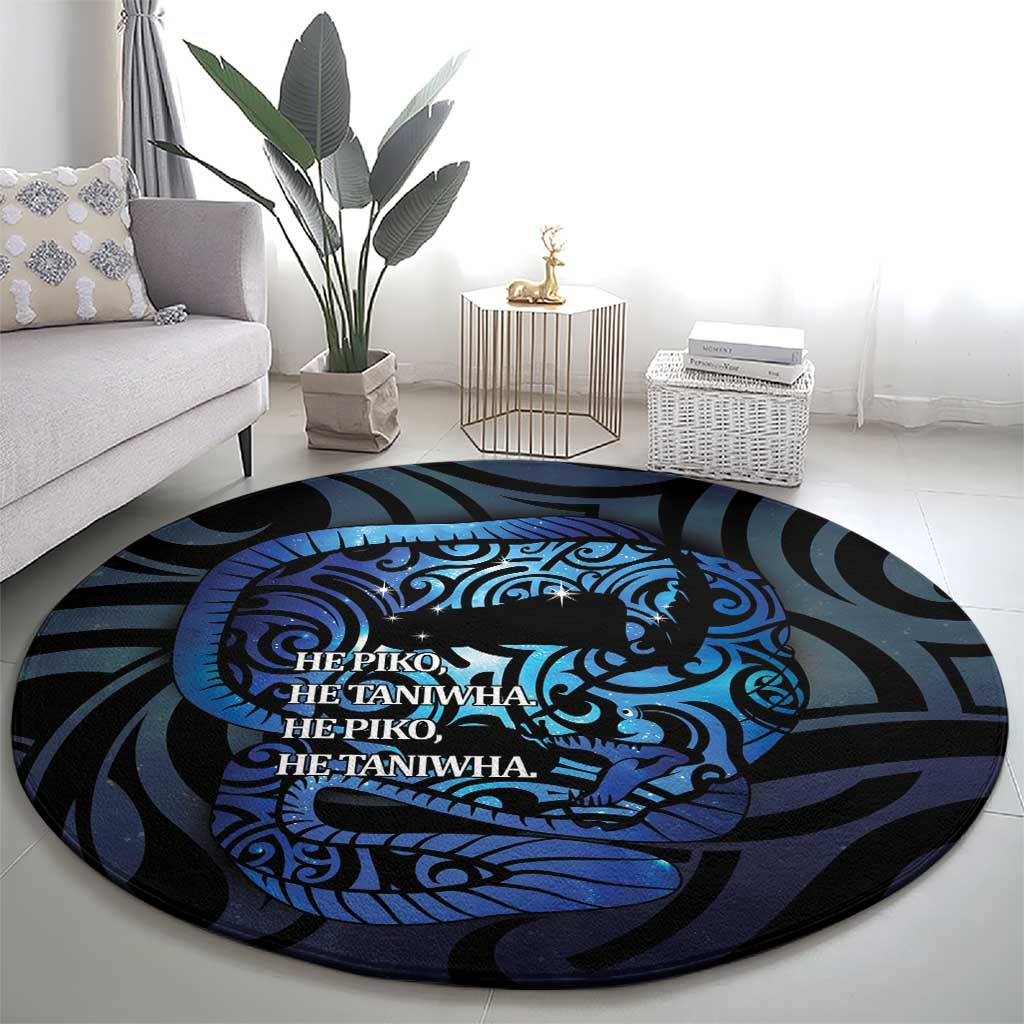 Tuna Eel New Zealand Matariki Round Carpet He Piko He Taniwha Maori Pattern LT14 - Polynesian Pride