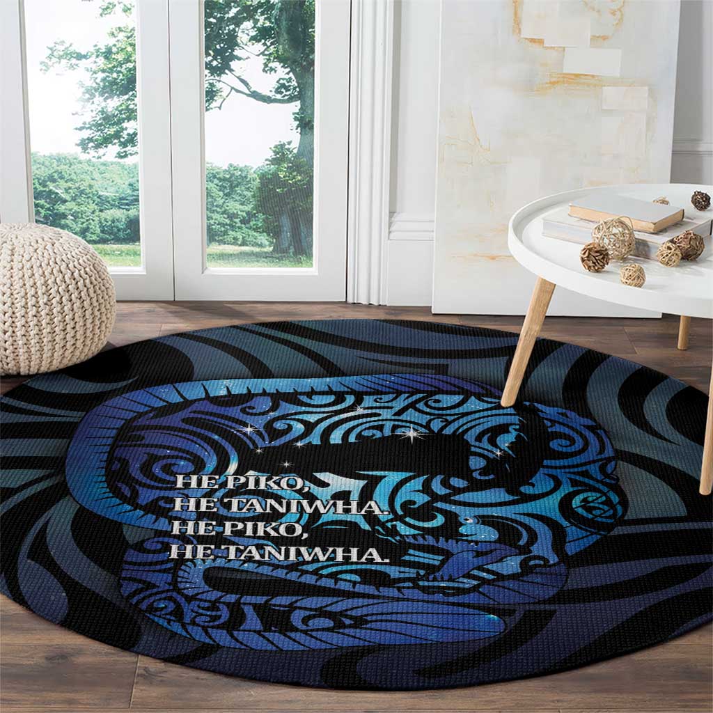Tuna Eel New Zealand Matariki Round Carpet He Piko He Taniwha Maori Pattern LT14 - Polynesian Pride