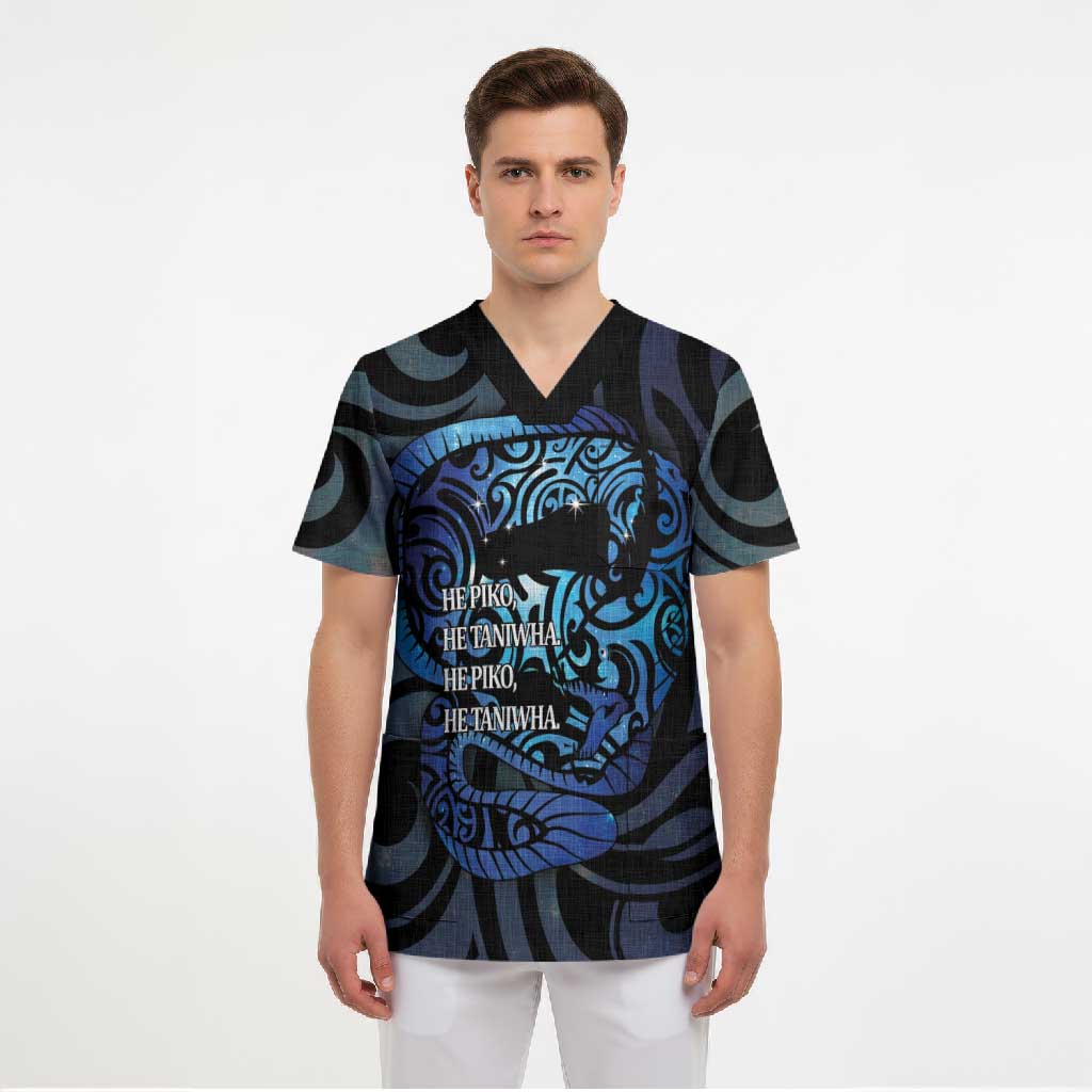 Tuna Eel New Zealand Matariki Scrub Top He Piko He Taniwha Maori Pattern