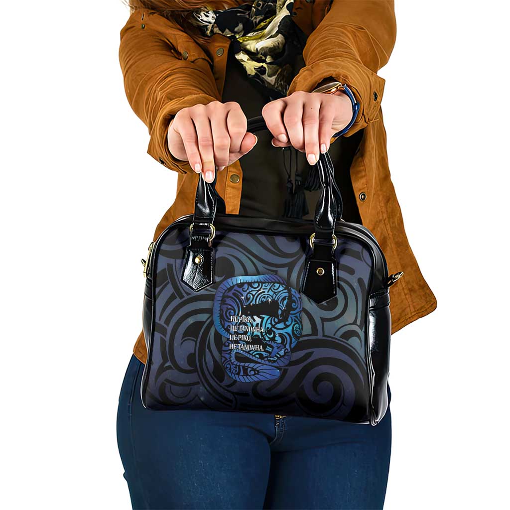 Tuna Eel New Zealand Matariki Shoulder Handbag He Piko He Taniwha Maori Pattern LT14 One Size Purple - Polynesian Pride