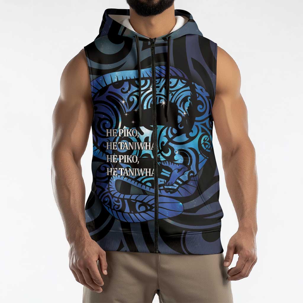 Tuna Eel New Zealand Matariki Sleeveless Zip Hoodie He Piko He Taniwha Maori Pattern LT14 - Polynesian Pride