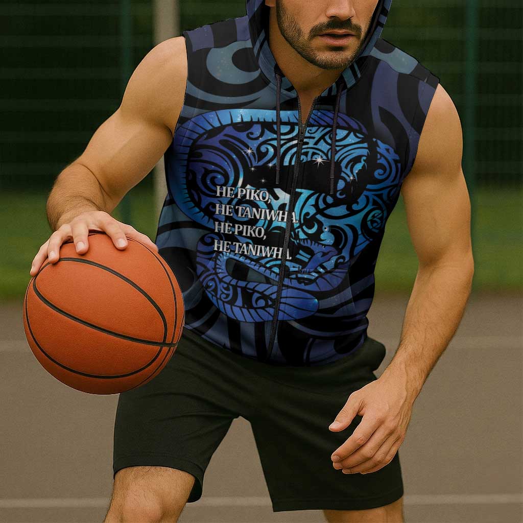 Tuna Eel New Zealand Matariki Sleeveless Zip Hoodie He Piko He Taniwha Maori Pattern LT14 - Polynesian Pride