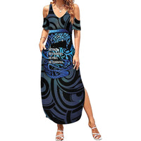Tuna Eel New Zealand Matariki Summer Maxi Dress He Piko He Taniwha Maori Pattern