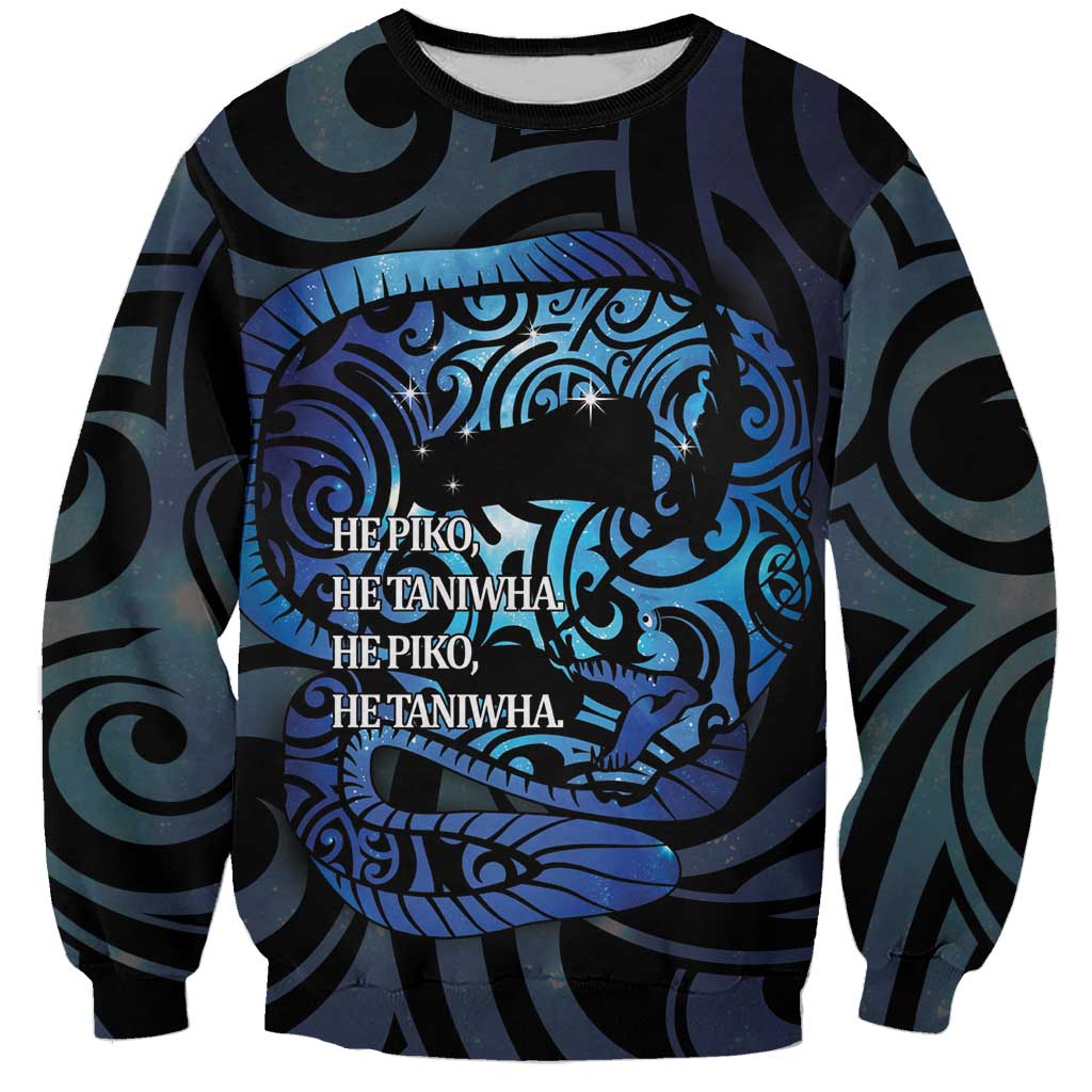 Tuna Eel New Zealand Matariki Sweatshirt He Piko He Taniwha Maori Pattern