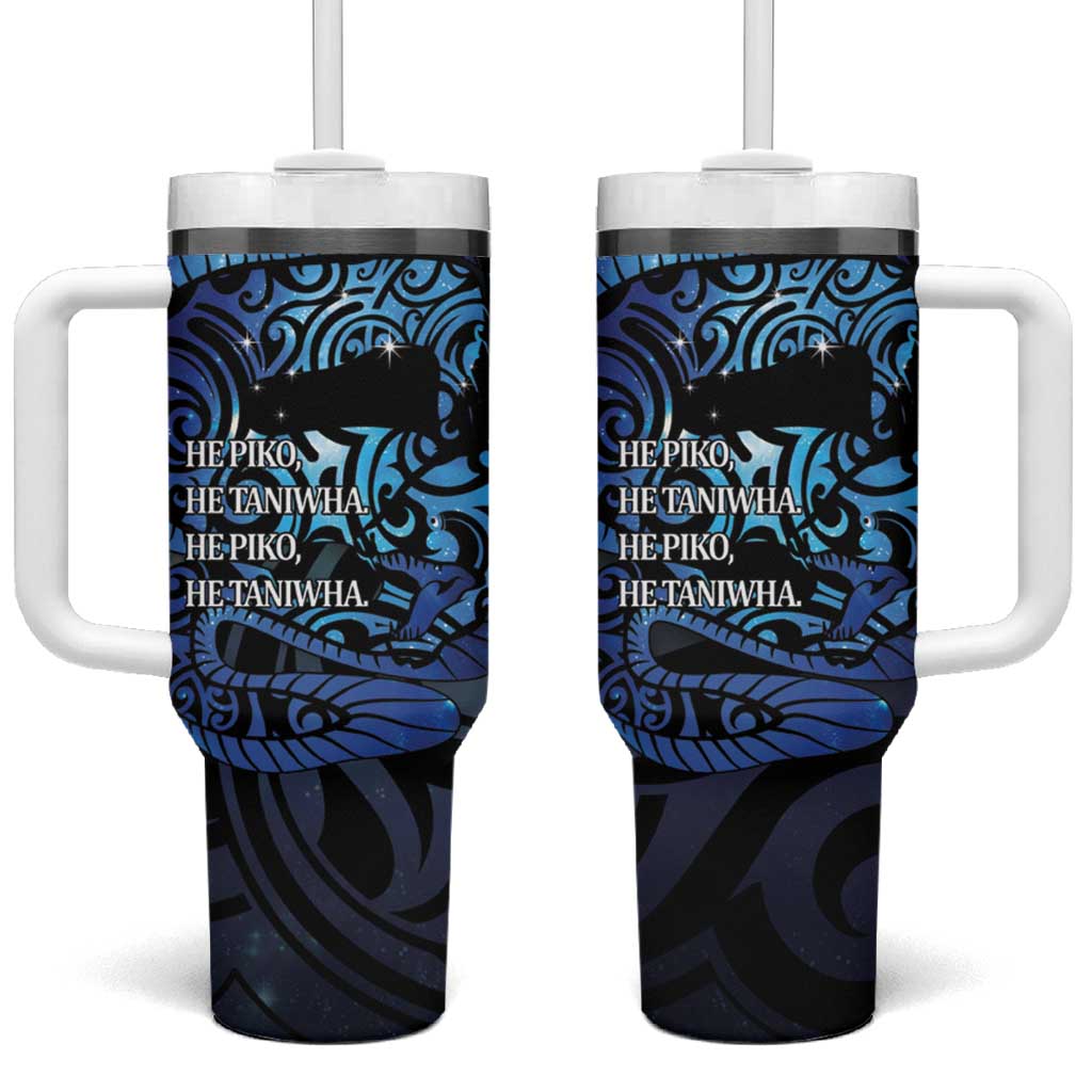 Tuna Eel New Zealand Matariki Tumbler With Handle He Piko He Taniwha Maori Pattern