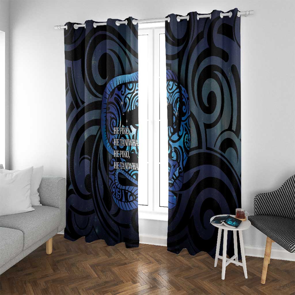 Tuna Eel New Zealand Matariki Window Curtain He Piko He Taniwha Maori Pattern