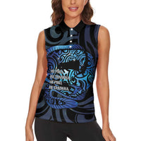 Tuna Eel New Zealand Matariki Women Sleeveless Polo Shirt He Piko He Taniwha Maori Pattern