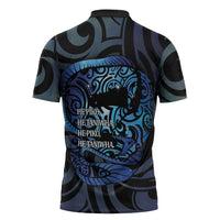 Tuna Eel New Zealand Matariki Zipper Polo Shirt He Piko He Taniwha Maori Pattern