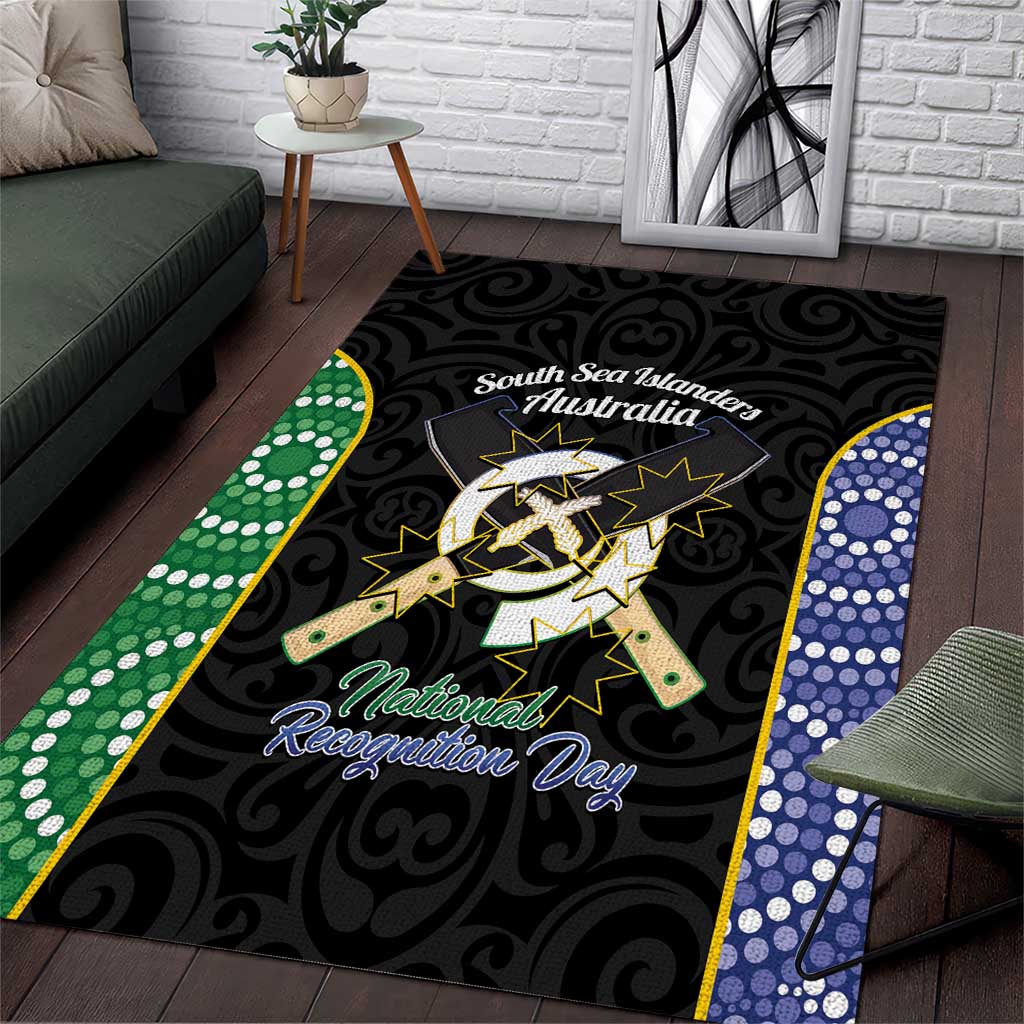 Personalised South Sea Islanders National Recognition Day Area Rug Australia Aboriginal Vanuatu Pig Tusk