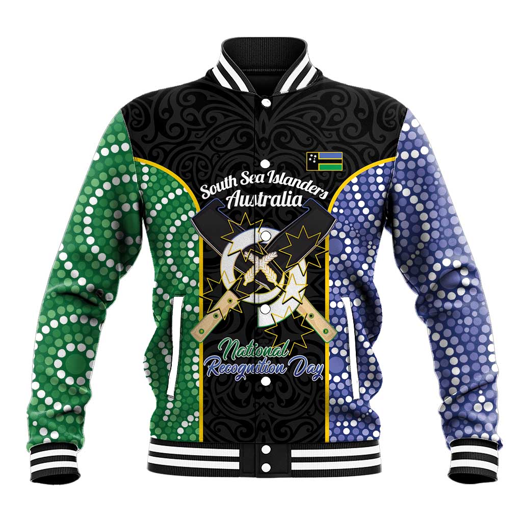 Personalised South Sea Islanders National Recognition Day Baseball Jacket Australia Aboriginal Vanuatu Pig Tusk