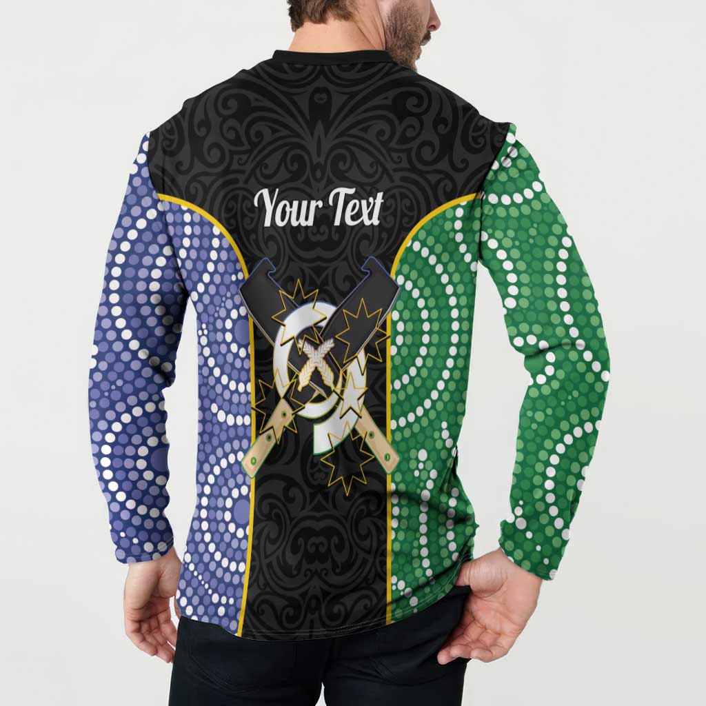 Personalised South Sea Islanders National Recognition Day Button Sweatshirt Australia Aboriginal Vanuatu Pig Tusk