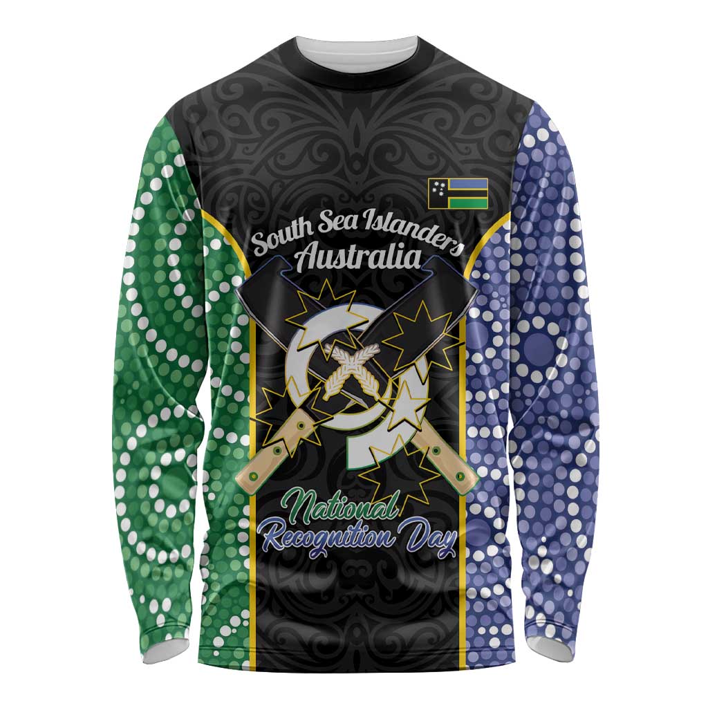 Personalised South Sea Islanders National Recognition Day Long Sleeve Shirt Australia Aboriginal Vanuatu Pig Tusk