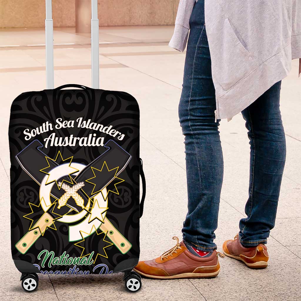 Personalised South Sea Islanders National Recognition Day Luggage Cover Australia Aboriginal Vanuatu Pig Tusk