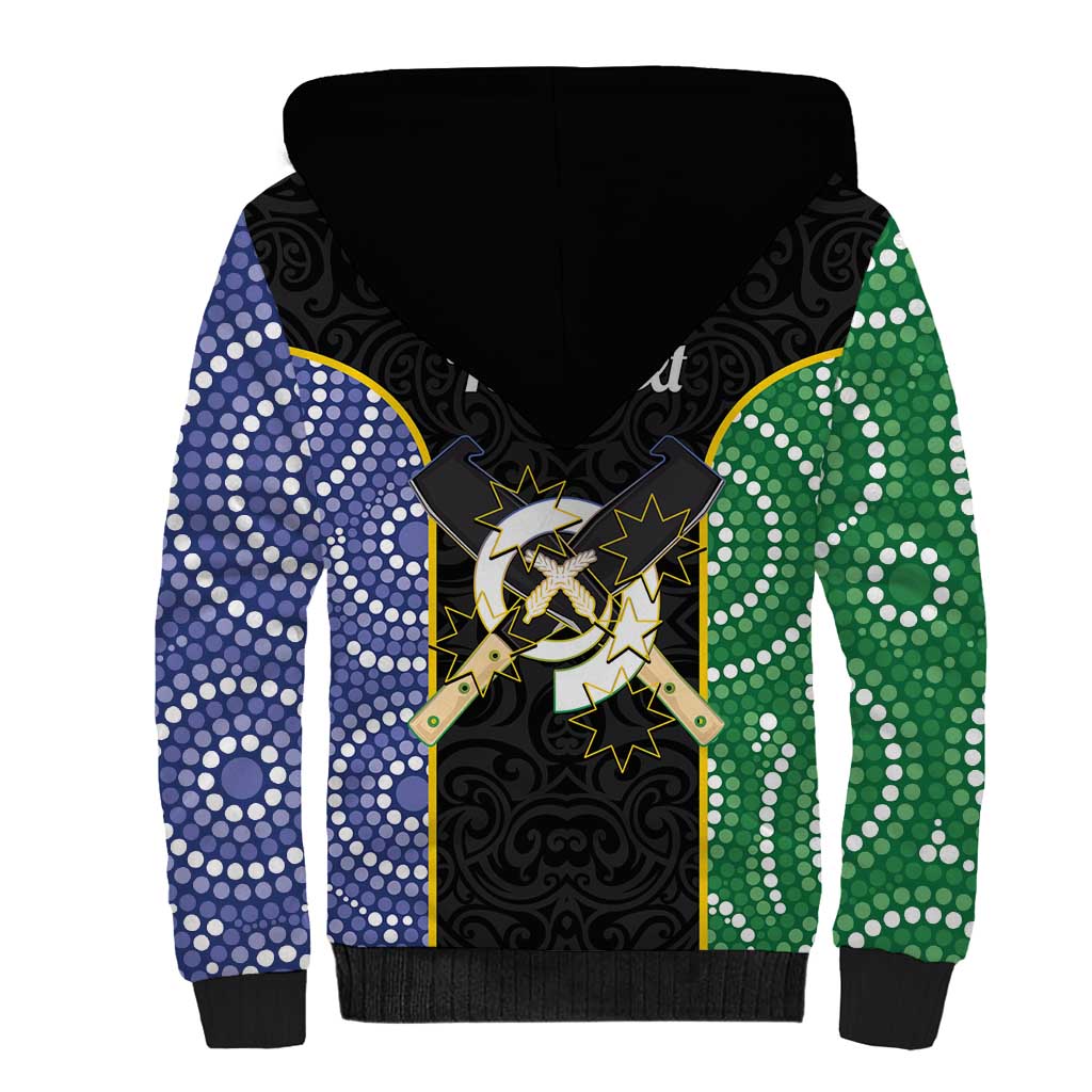 Personalised South Sea Islanders National Recognition Day Sherpa Hoodie Australia Aboriginal Vanuatu Pig Tusk