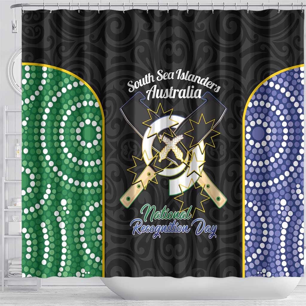 Personalised South Sea Islanders National Recognition Day Shower Curtain Australia Aboriginal Vanuatu Pig Tusk