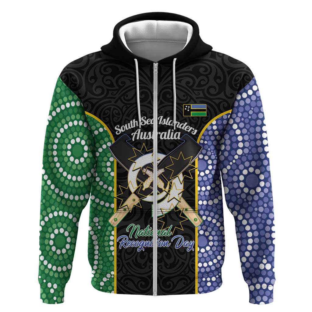 Personalised South Sea Islanders National Recognition Day Zip Hoodie Australia Aboriginal Vanuatu Pig Tusk