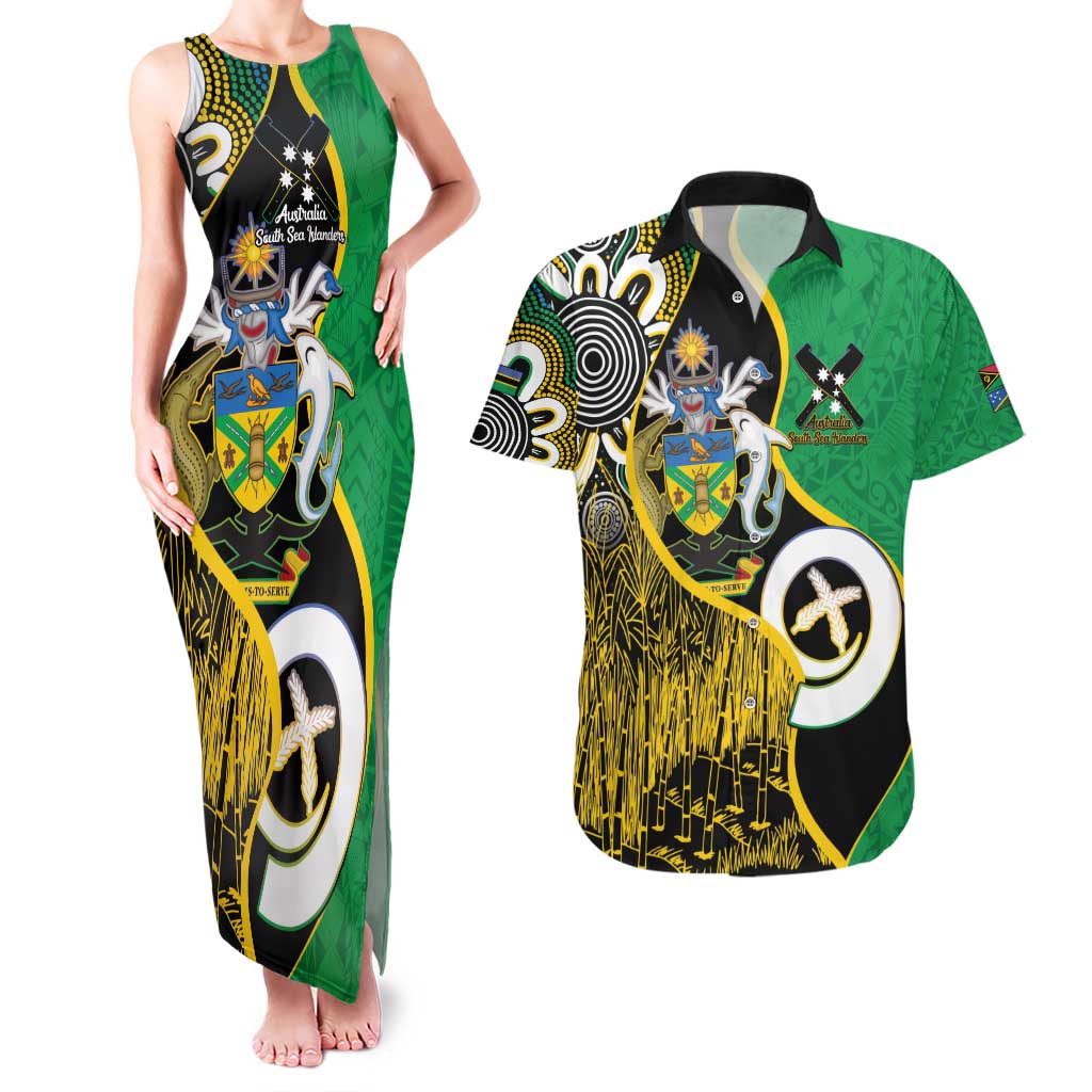 Australian South Sea Islanders National Recognition Day Couples Matching Tank Maxi Dress and Hawaiian Shirt Solomon Islands And Vanuatu Culture