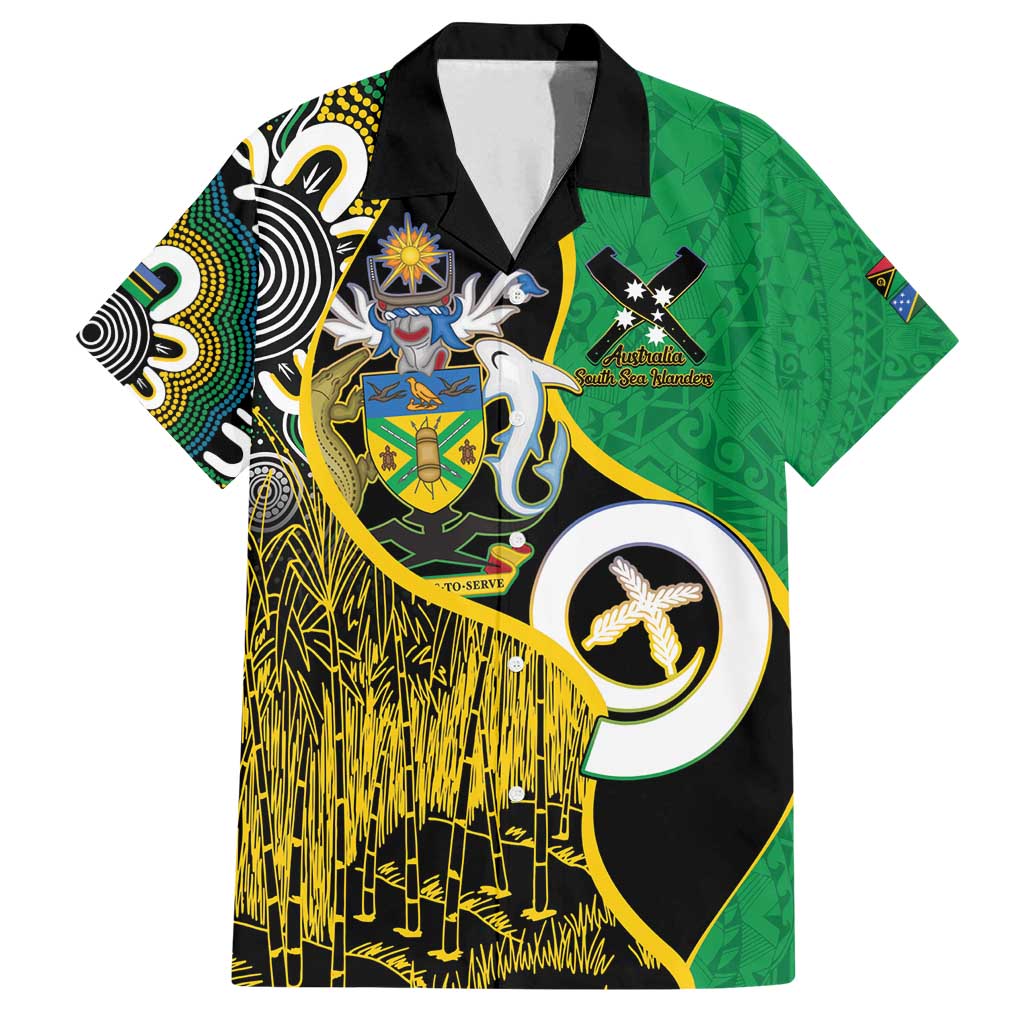 Australian South Sea Islanders National Recognition Day Family Matching Off Shoulder Short Dress and Hawaiian Shirt Solomon Islands And Vanuatu Culture