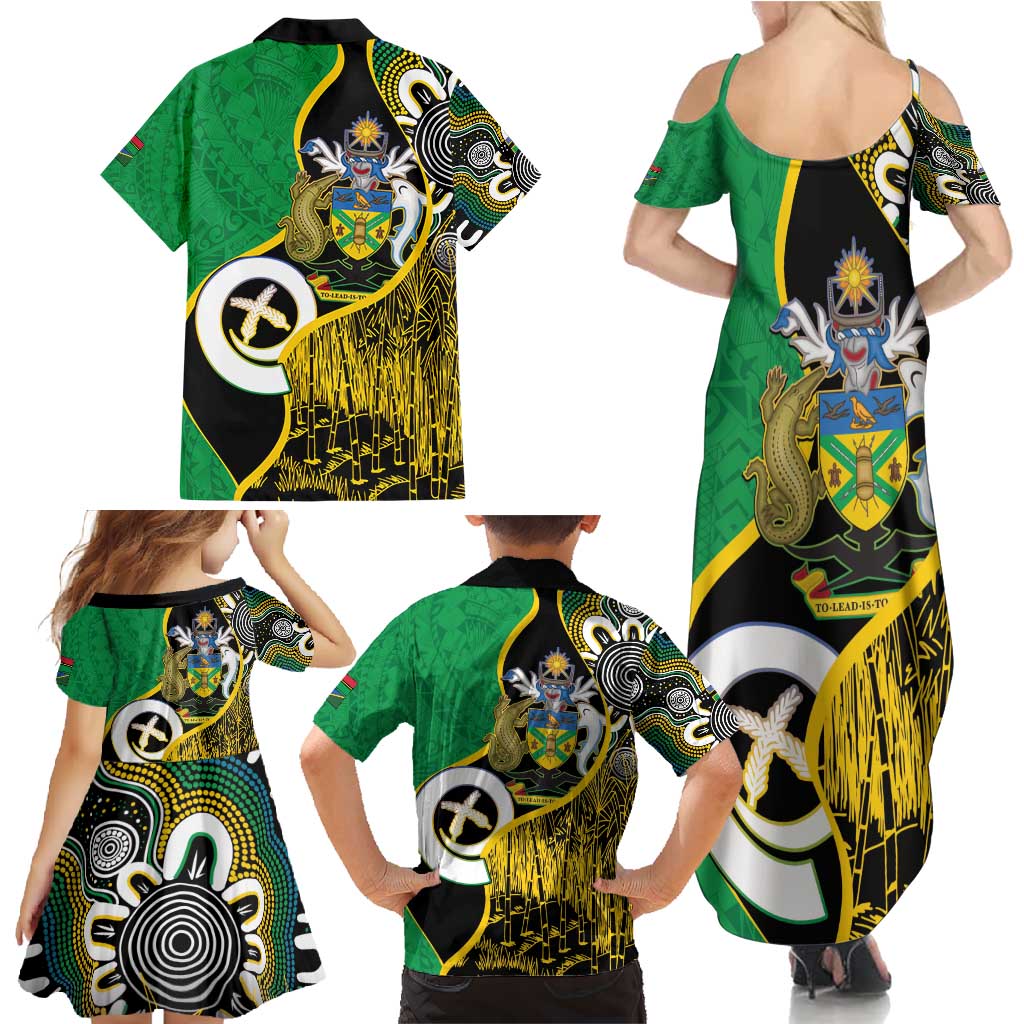 Australian South Sea Islanders National Recognition Day Family Matching Summer Maxi Dress and Hawaiian Shirt Solomon Islands And Vanuatu Culture