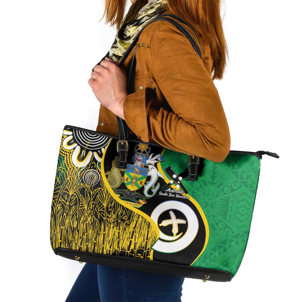 Australian South Sea Islanders National Recognition Day Leather Tote Bag Solomon Islands And Vanuatu Culture