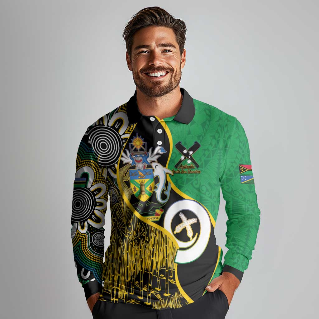 Australian South Sea Islanders National Recognition Day Long Sleeve Polo Shirt Solomon Islands And Vanuatu Culture