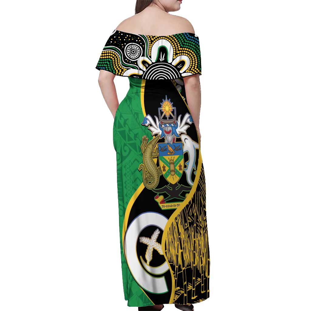 Australian South Sea Islanders National Recognition Day Off Shoulder Maxi Dress Solomon Islands And Vanuatu Culture