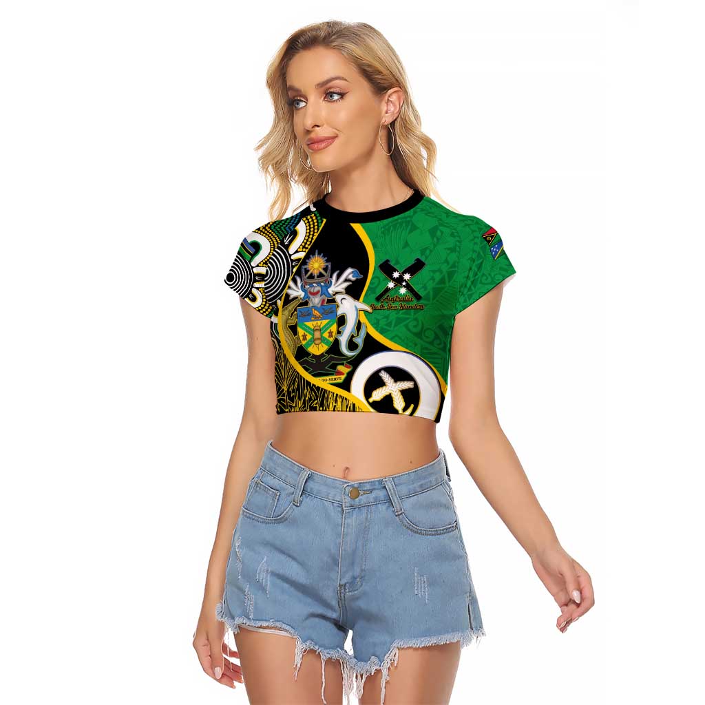 Australian South Sea Islanders National Recognition Day Raglan Cropped T Shirt Solomon Islands And Vanuatu Culture