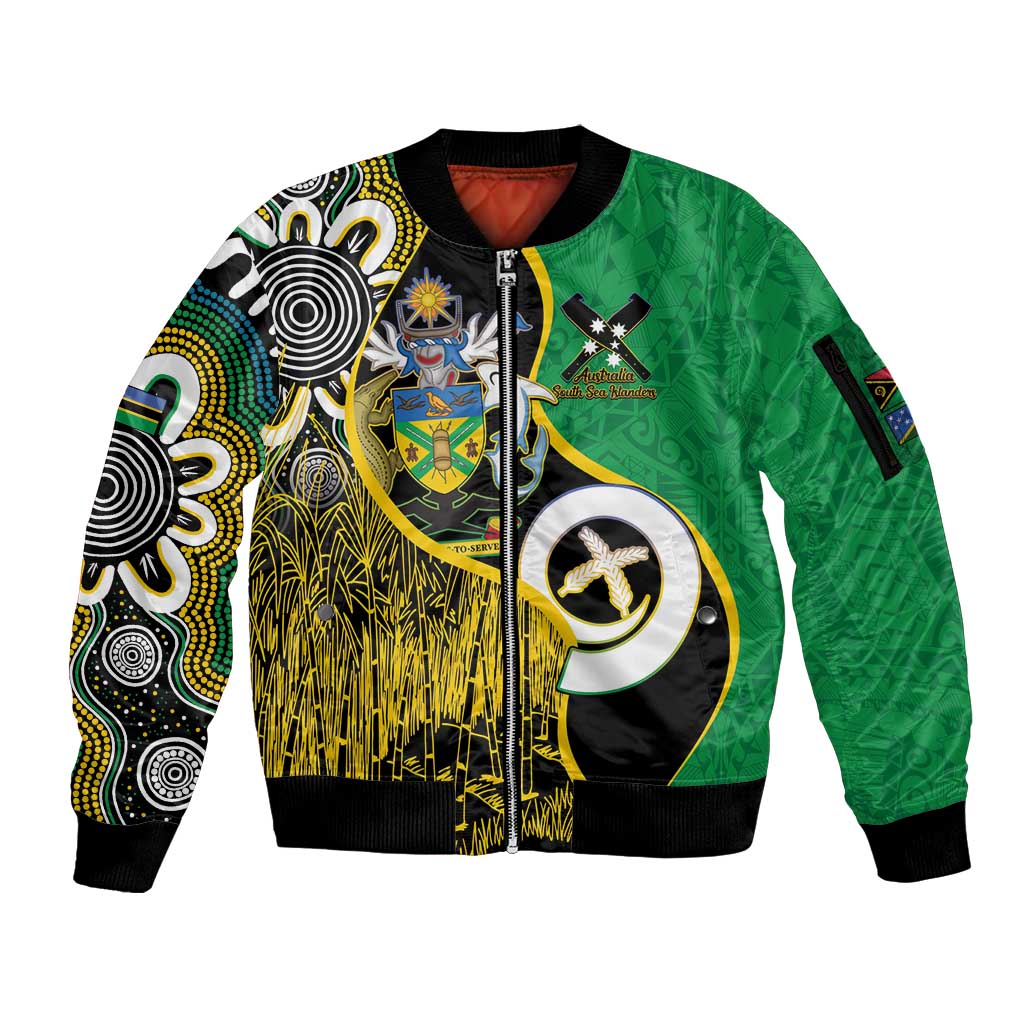 Australian South Sea Islanders National Recognition Day Sleeve Zip Bomber Jacket Solomon Islands And Vanuatu Culture