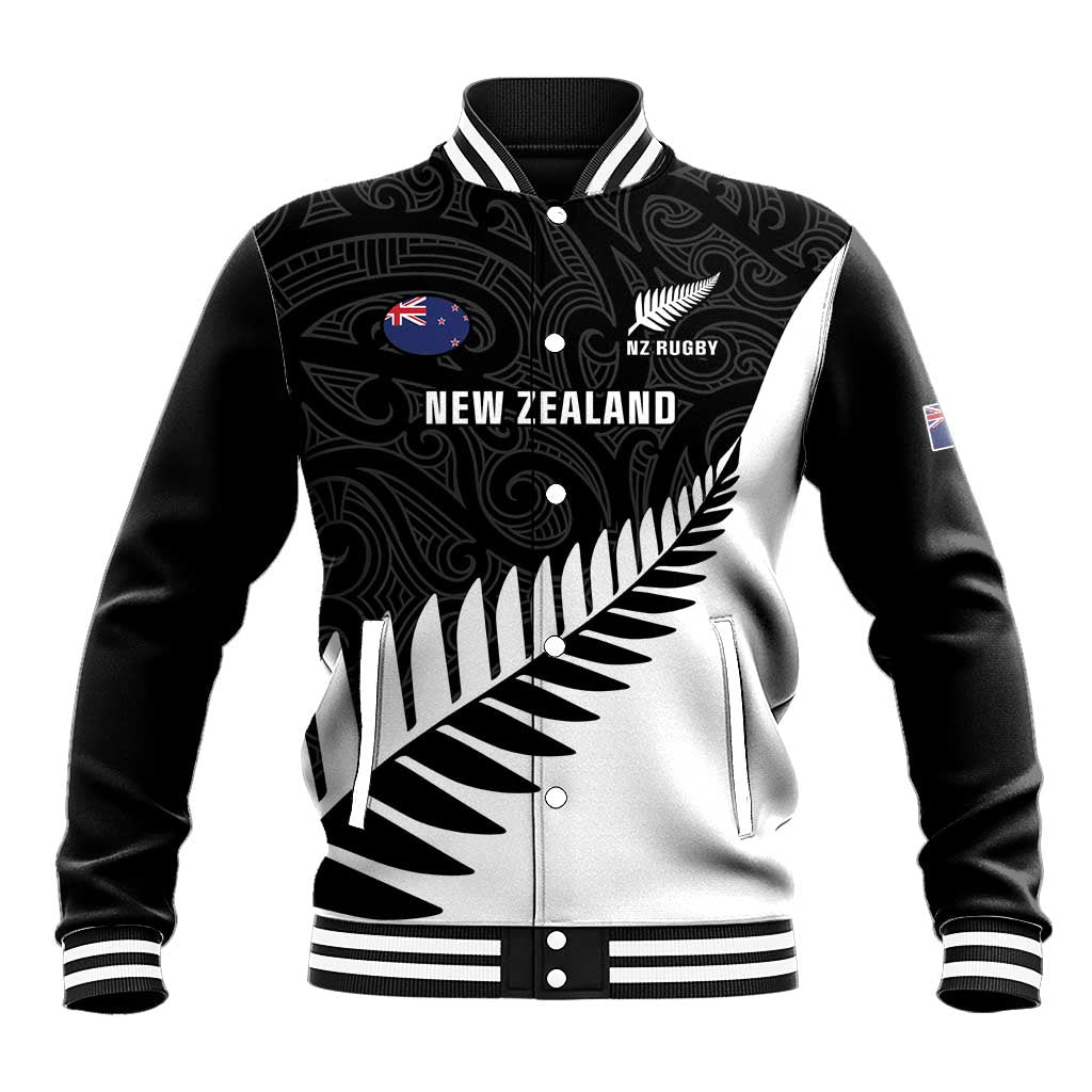 New Zealand Silver Fern Rugby Baseball Jacket All Black Go Champions Maori Pattern LT14