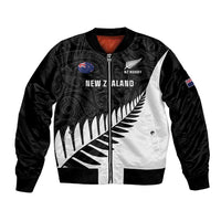 New Zealand Silver Fern Rugby Bomber Jacket All Black Go Champions Maori Pattern LT14