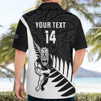 Personalised New Zealand Silver Fern Rugby Hawaiian Shirt All Black Go Champions Maori Pattern LT14