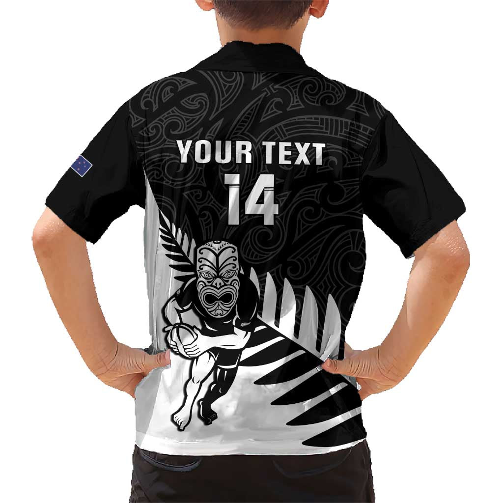 Personalised New Zealand Silver Fern Rugby Hawaiian Shirt All Black Go Champions Maori Pattern LT14