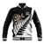 Personalised New Zealand Darts Baseball Jacket Silver Fern Aotearoa Maori Pattern - Polynesian Pride