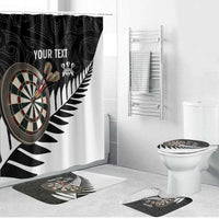 Personalised New Zealand Darts Bathroom Set Silver Fern Aotearoa Maori Pattern - Polynesian Pride